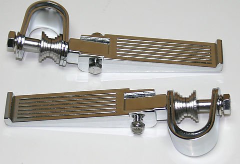 Custom Ribbed Chrome Crash Bar Highway Footpeg Set - VintageCB750