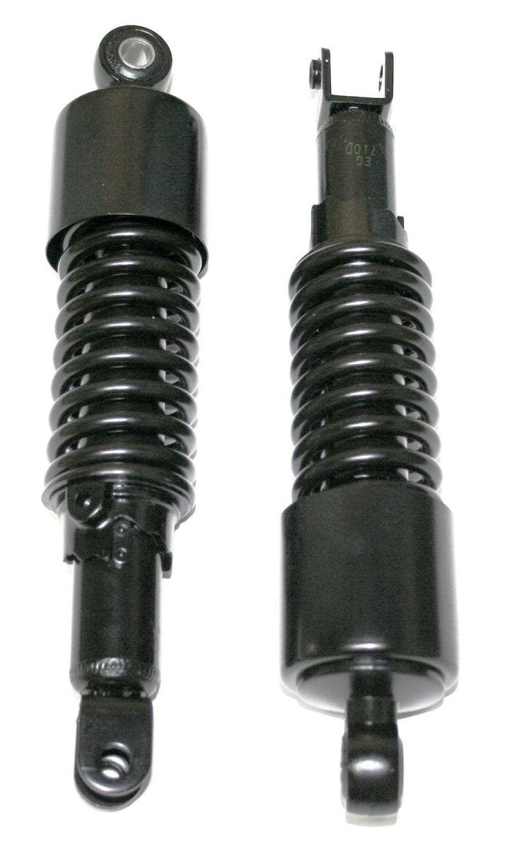 Universal black shrouded 290mm shorty motorcycle shock absorber set