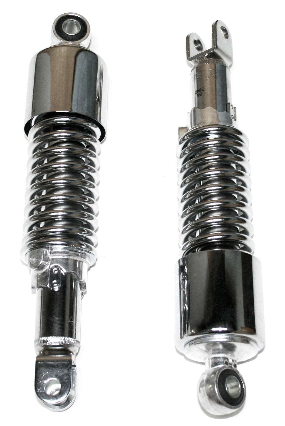 Universal chrome shrouded 290mm shock absorber set side detail