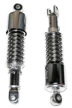 Universal Motorcycle Shorty Shock Absorber Set ~ Chrome Shrouded 290mm
