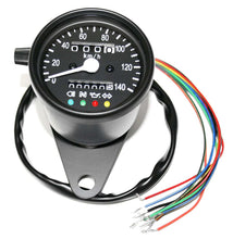 Charger l&#39;image dans la galerie, Deluxe Mini Custom Speedometer - KPH ~ All Black - VintageCB750