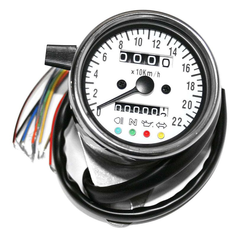Honda CB deluxe mini custom kph speedometer with white face plate
