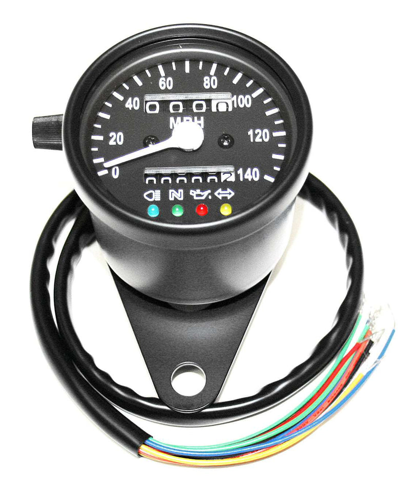 Honda CB all-black deluxe mini custom mph speedometer