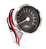 Deluxe Mini Custom Tachometer ~ Black Face Plate 4:1 Drive