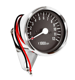 Deluxe Mini Custom Tachometer ~ Black Face Plate 4:1 Drive