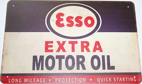 Esso Extra Motor Oil - Tin Sign - VintageCB750