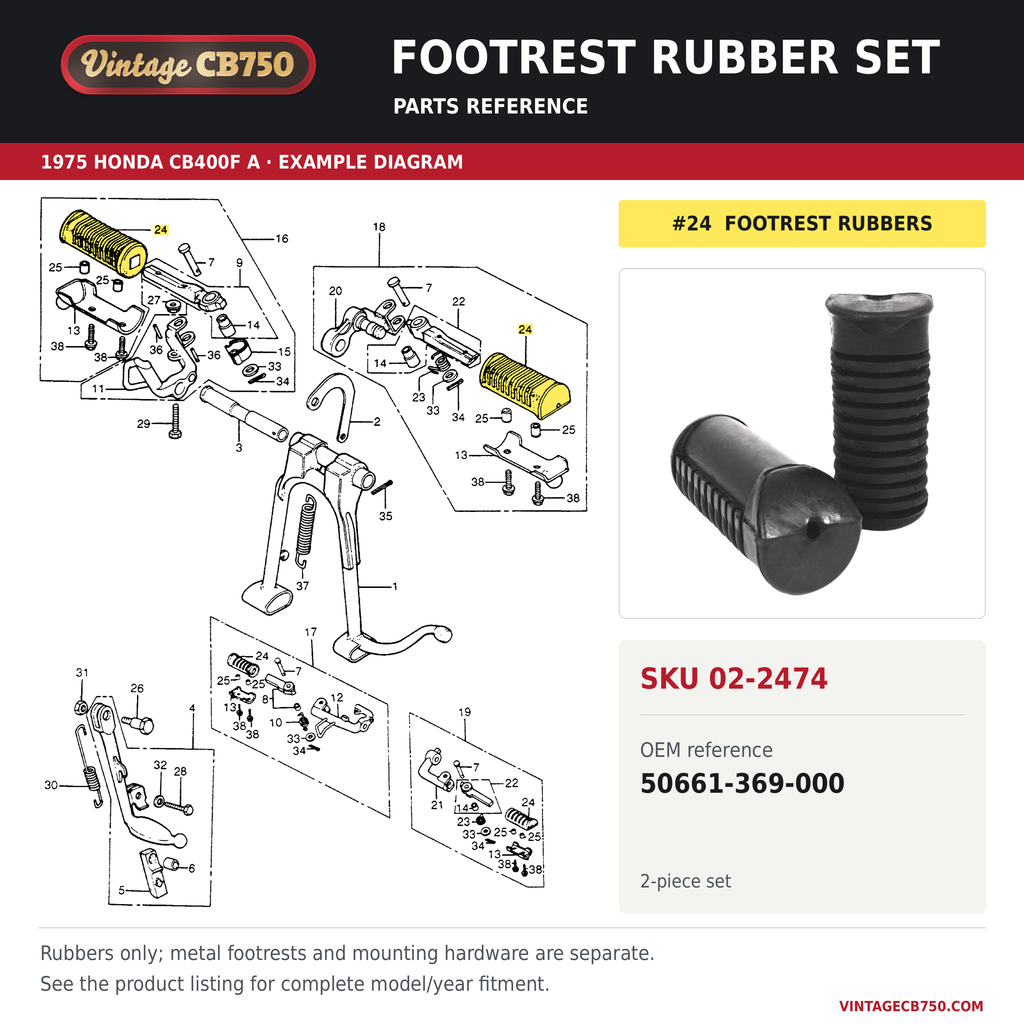 OEM fiche reference for VintageCB750 SKU 02-2474