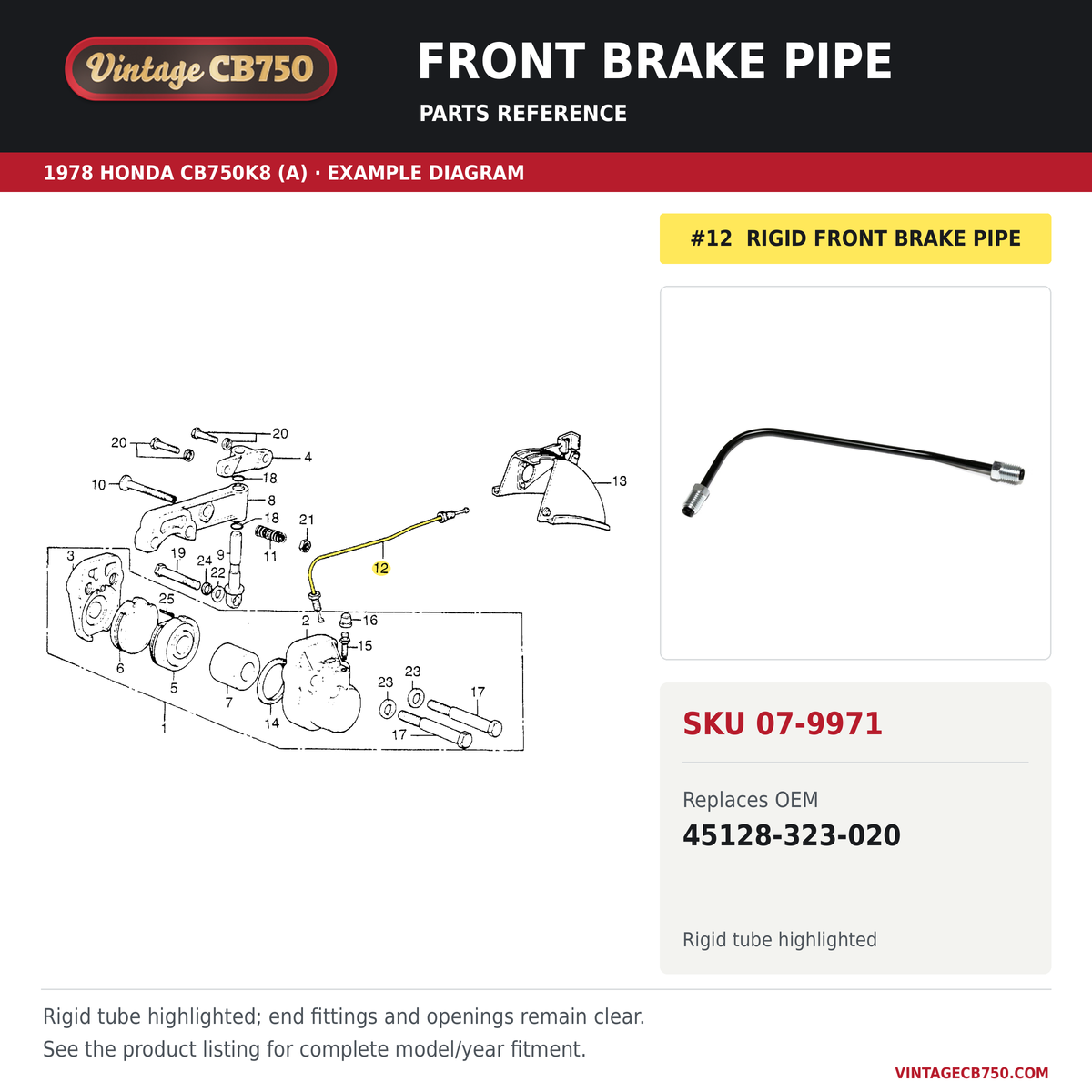 Parts fiche reference for SKU 07-9971