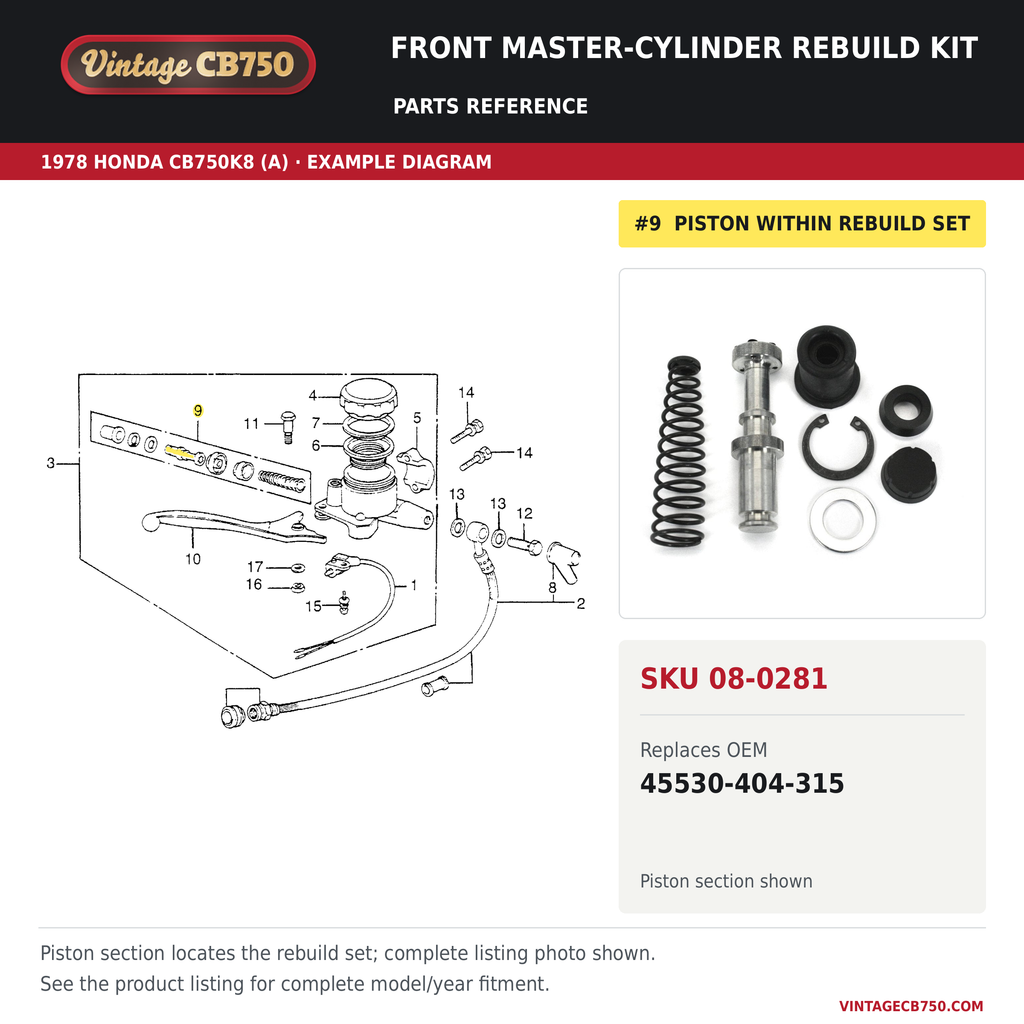 Parts fiche reference for SKU 08-0281