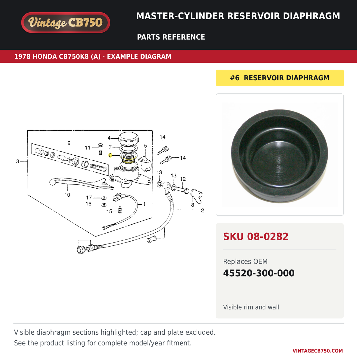 Parts fiche reference for SKU 08-0282