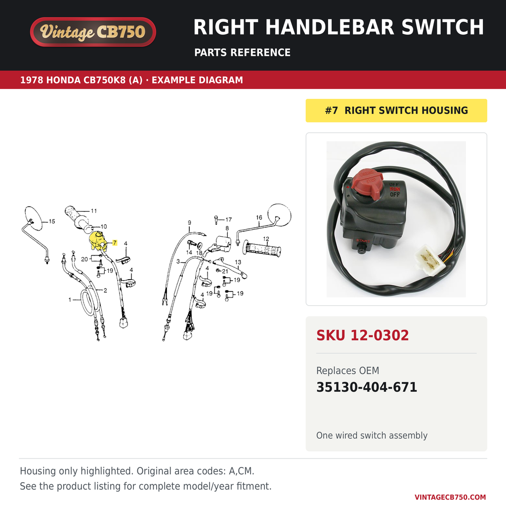 Parts fiche reference for SKU 12-0302