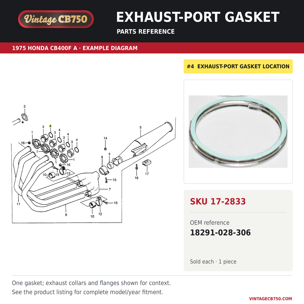 OEM fiche reference for VintageCB750 SKU 17-2833