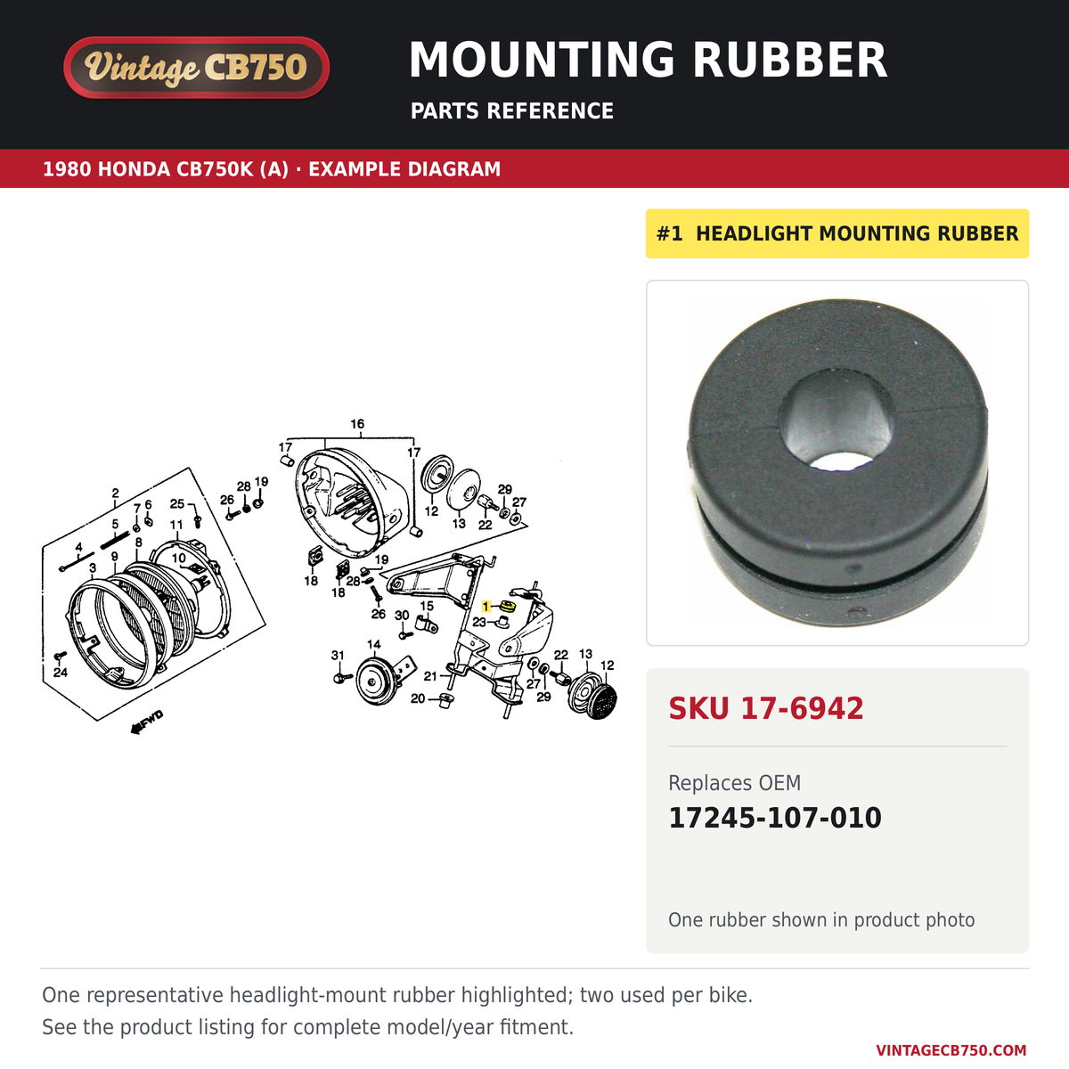 Parts fiche reference for SKU 17-6942