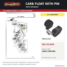 Load image into Gallery viewer, Parts fiche reference for SKU 20-6505