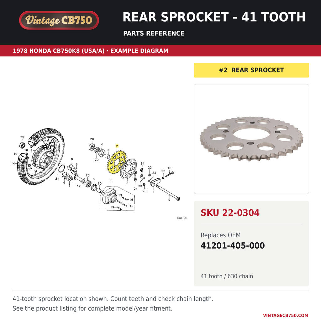 Parts fiche reference for SKU 22-0304