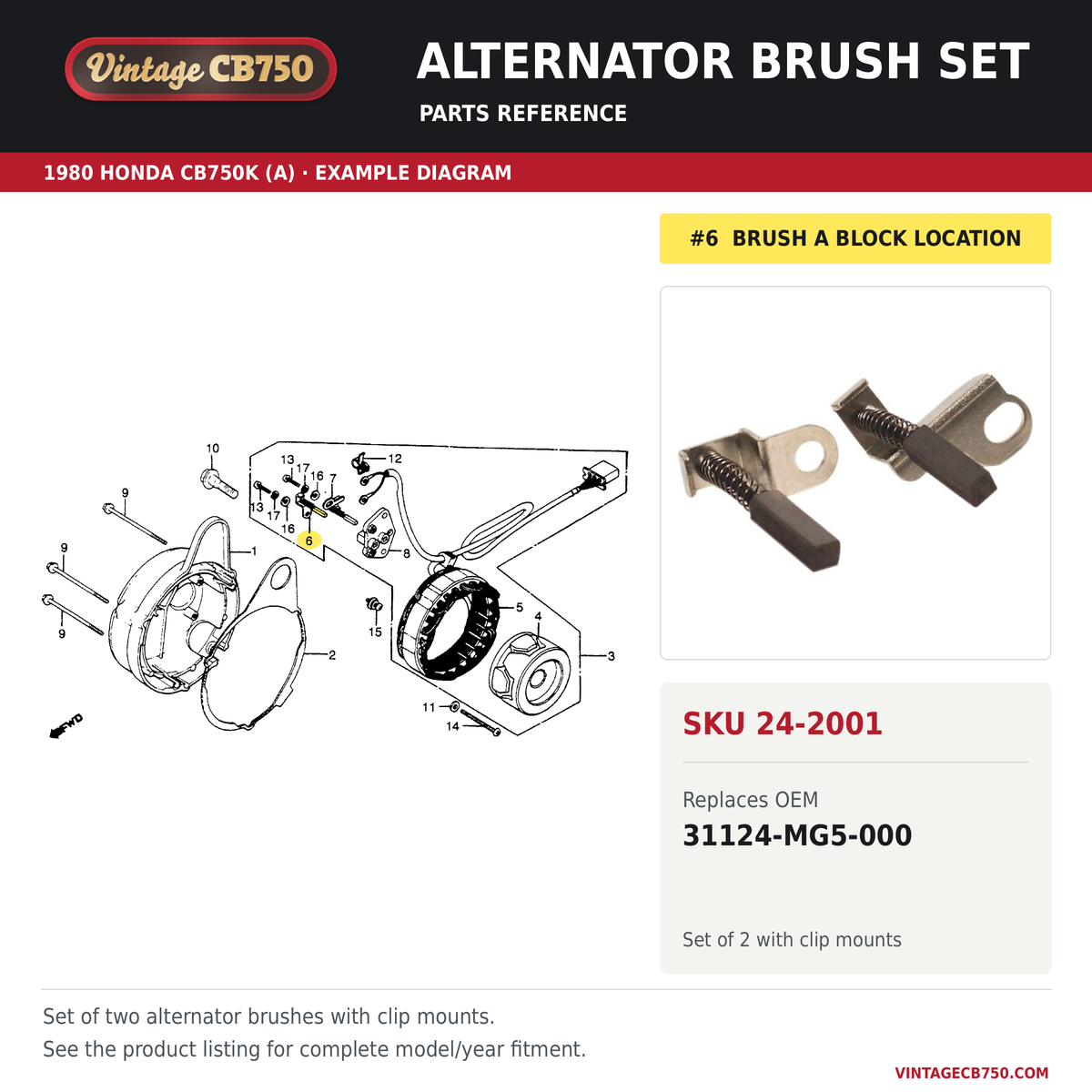 OEM fiche reference for VintageCB750 SKU 24-2001