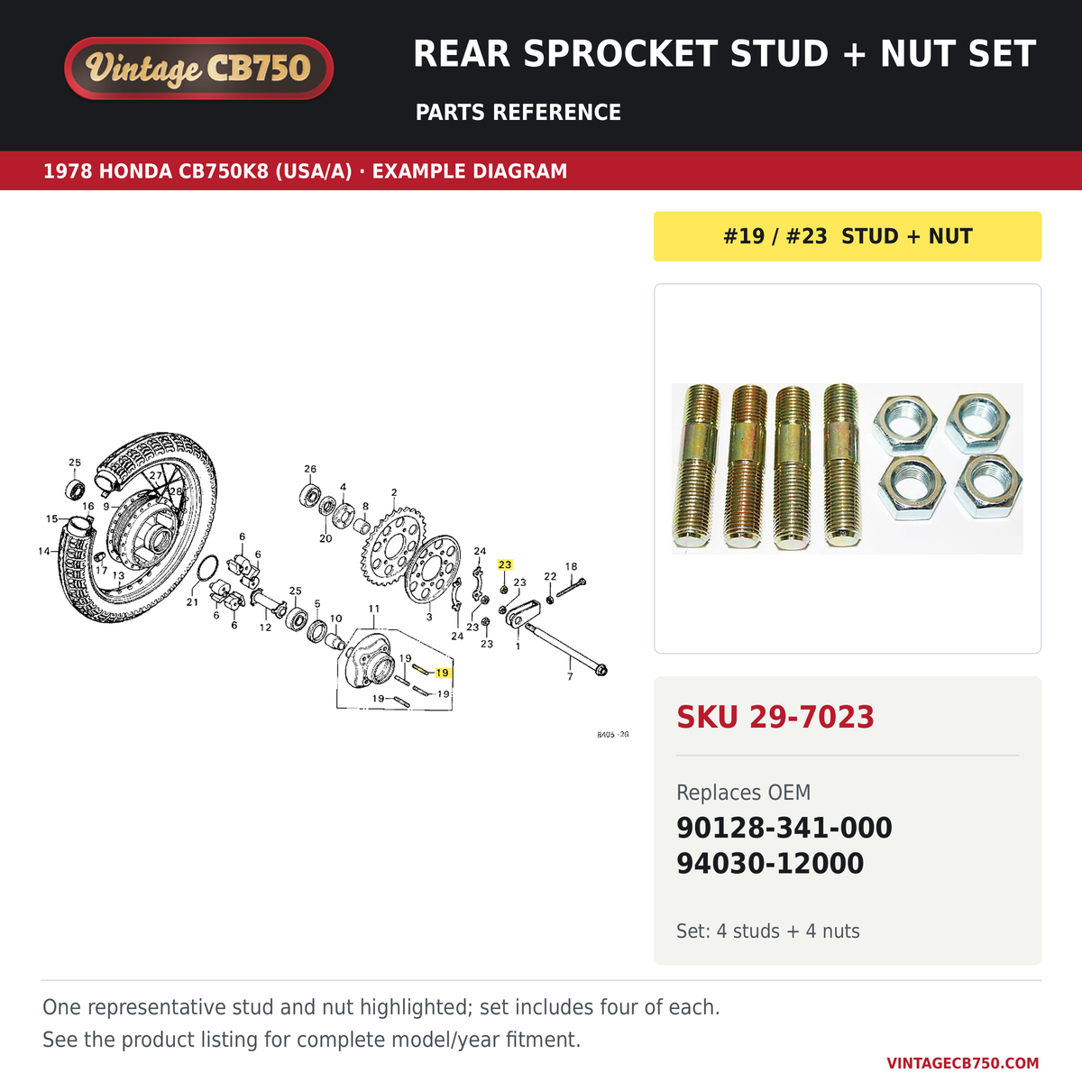 Parts fiche reference for SKU 29-7023