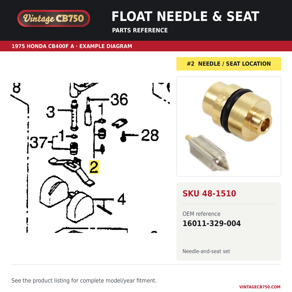 Parts reference fiche for SKU 48-1510