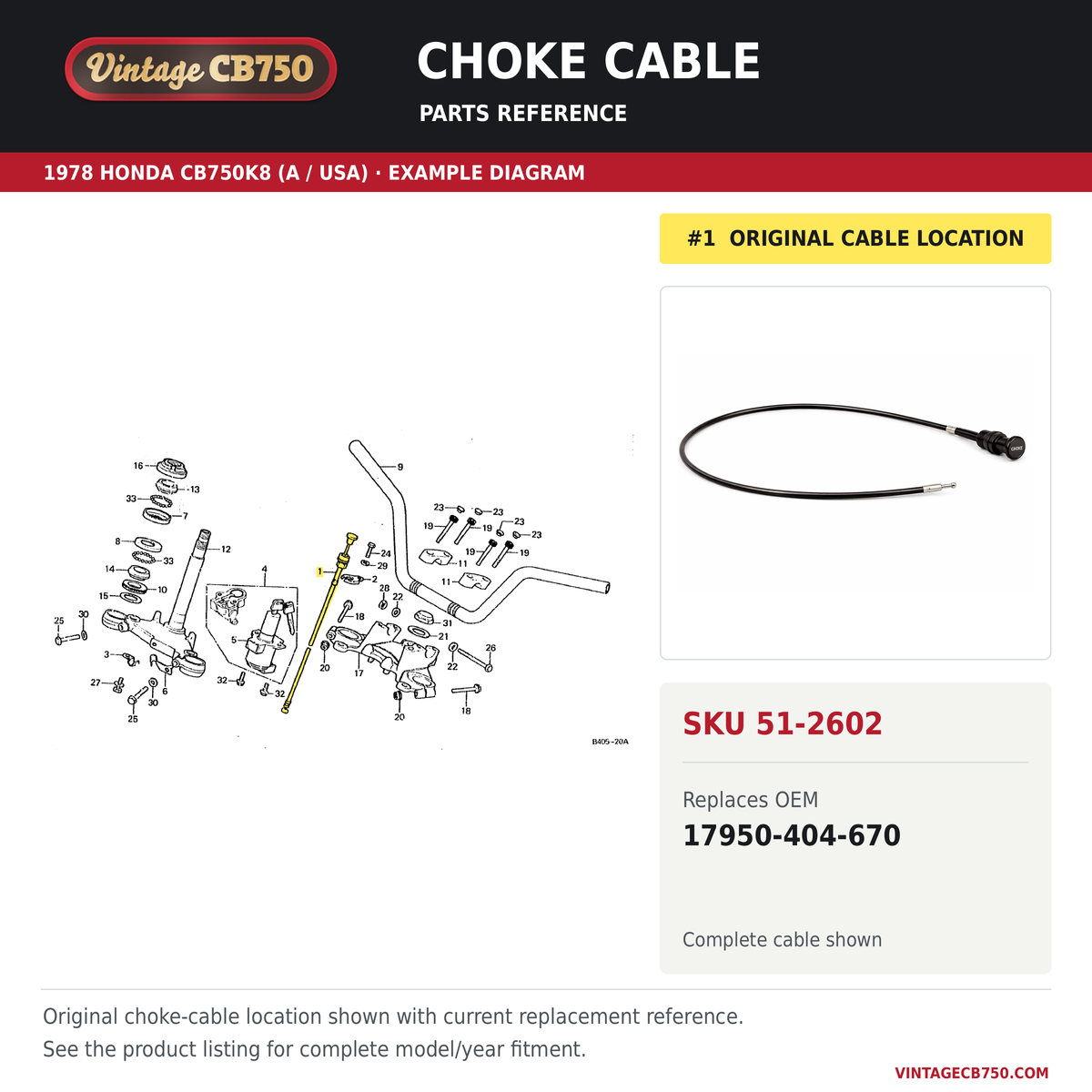 Parts fiche reference for SKU 51-2602
