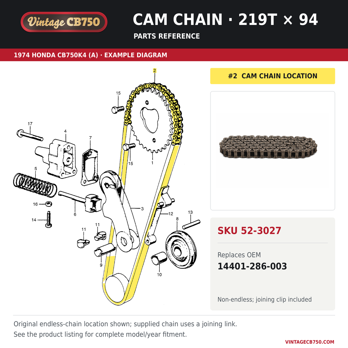 Parts fiche reference for SKU 52-3027