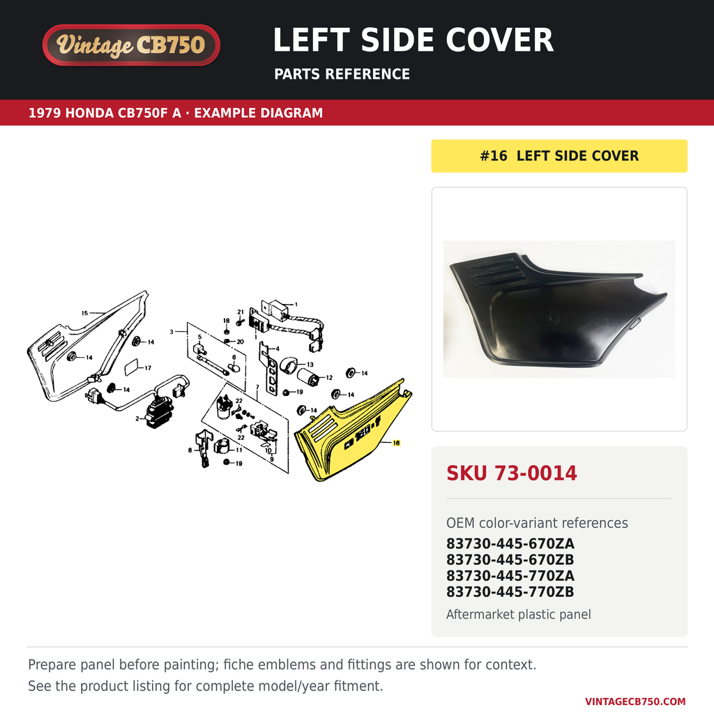 OEM fiche reference for VintageCB750 SKU 73-0014