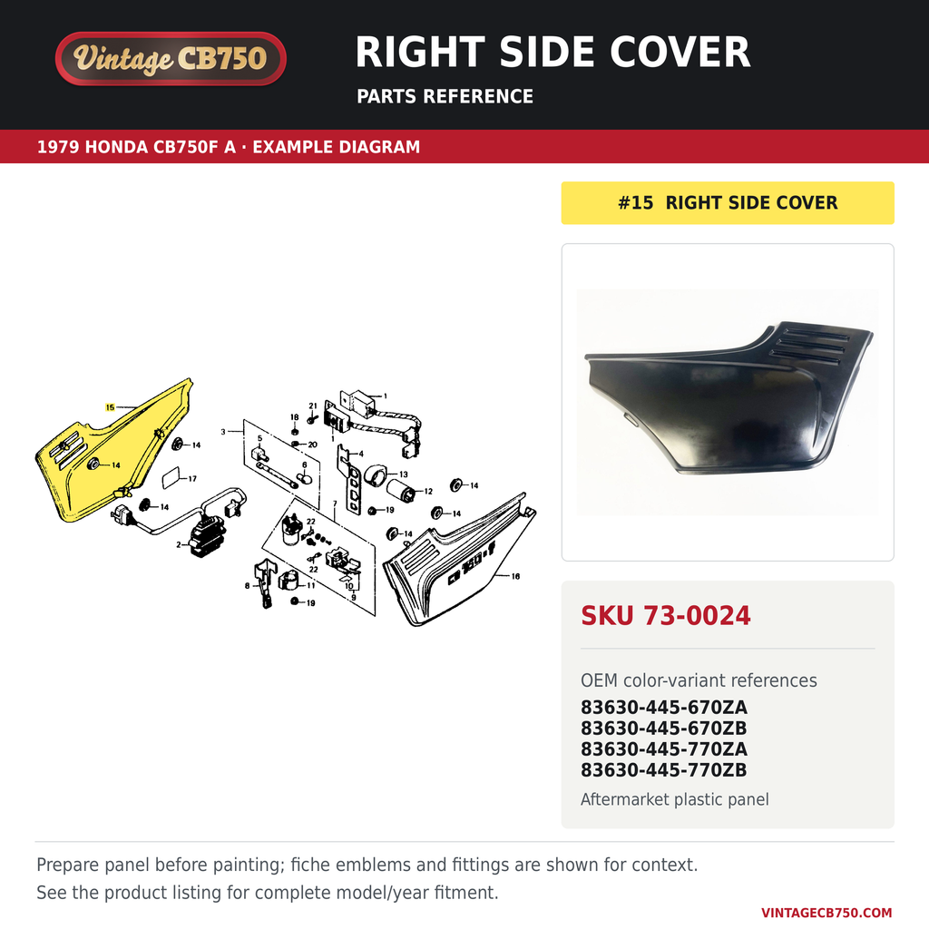 OEM fiche reference for VintageCB750 SKU 73-0024
