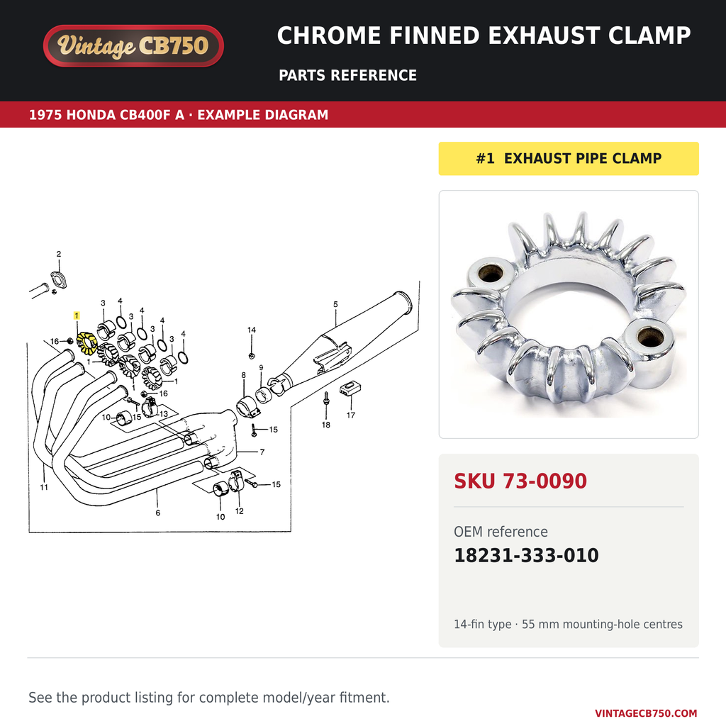 OEM fiche reference for VintageCB750 SKU 73-0090