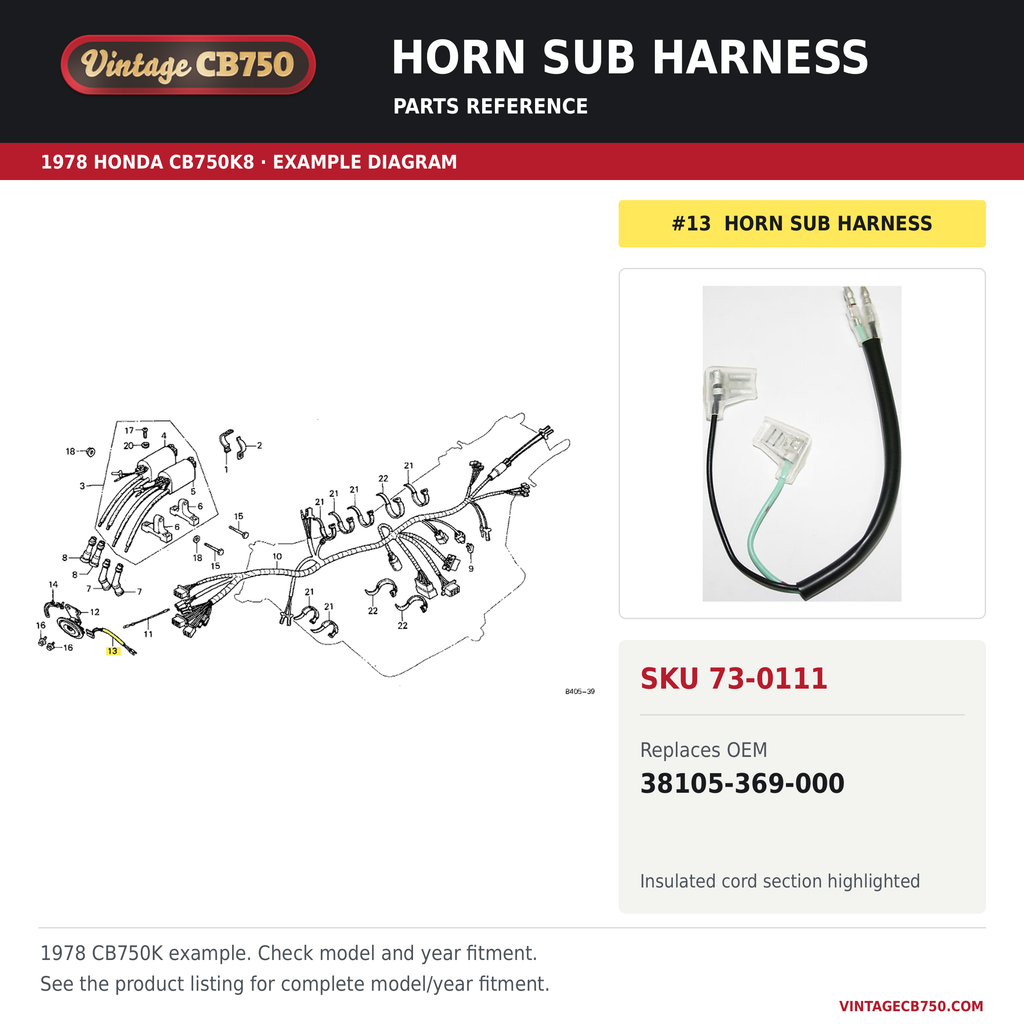 Parts fiche reference for SKU 73-0111