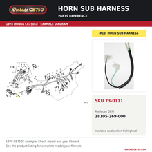 Load image into Gallery viewer, Parts fiche reference for SKU 73-0111