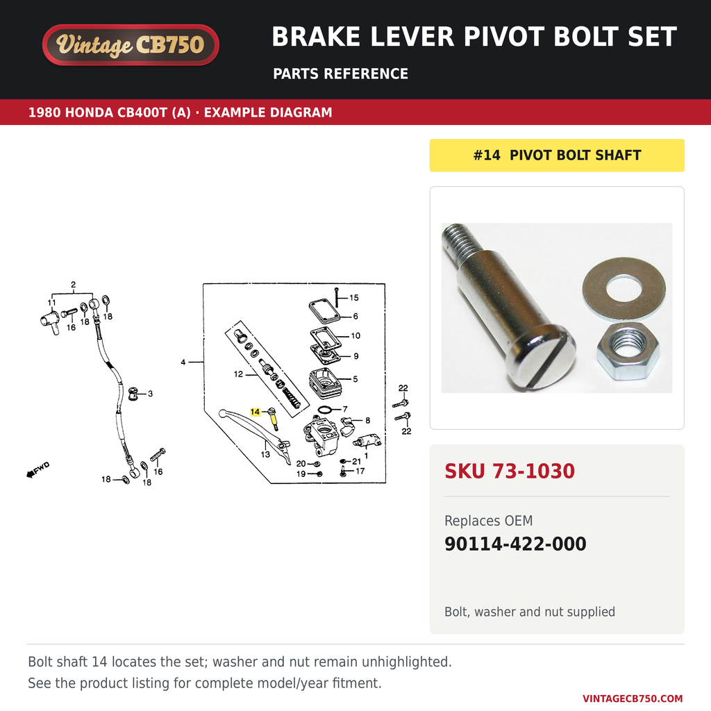 Parts fiche reference for SKU 73-1030