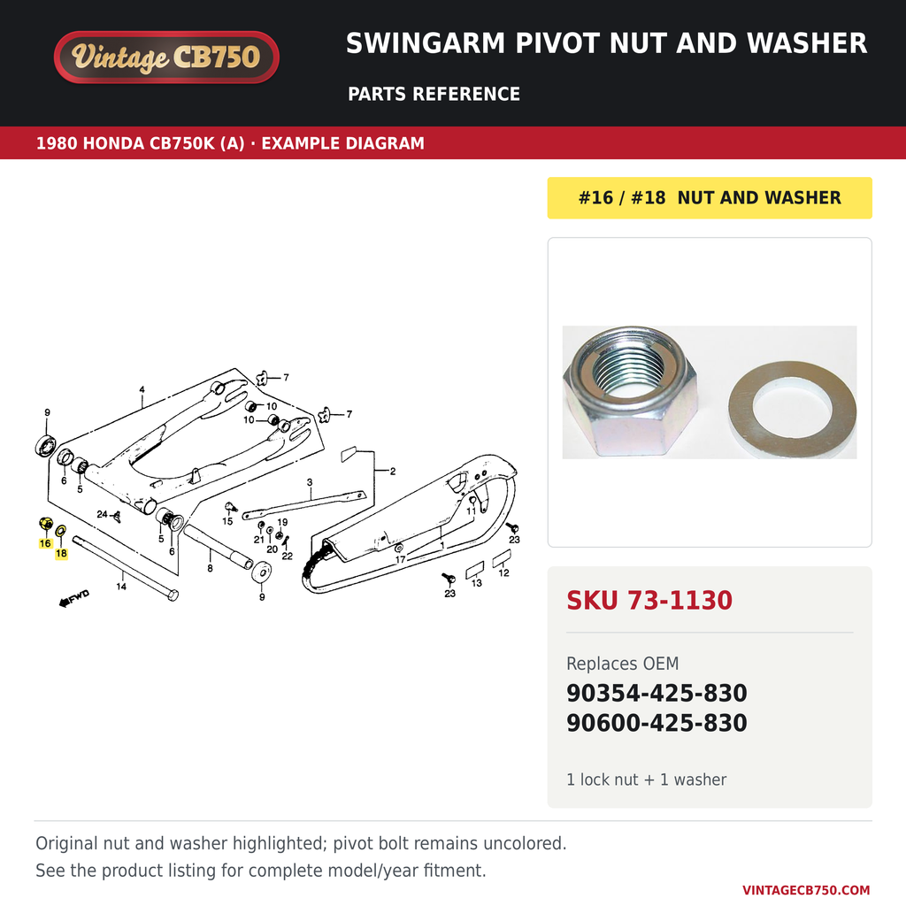 Parts fiche reference for SKU 73-1130