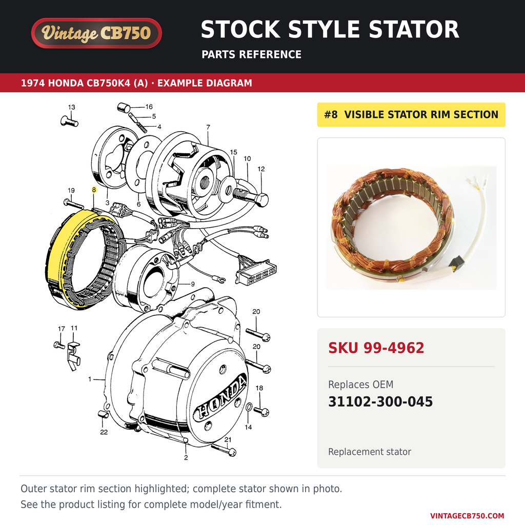 Parts fiche reference for SKU 99-4962