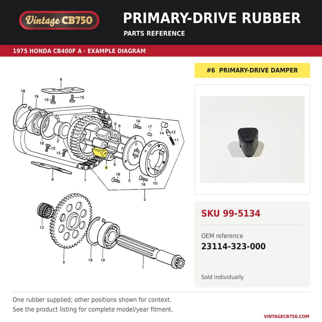 Parts reference fiche for SKU 99-5134