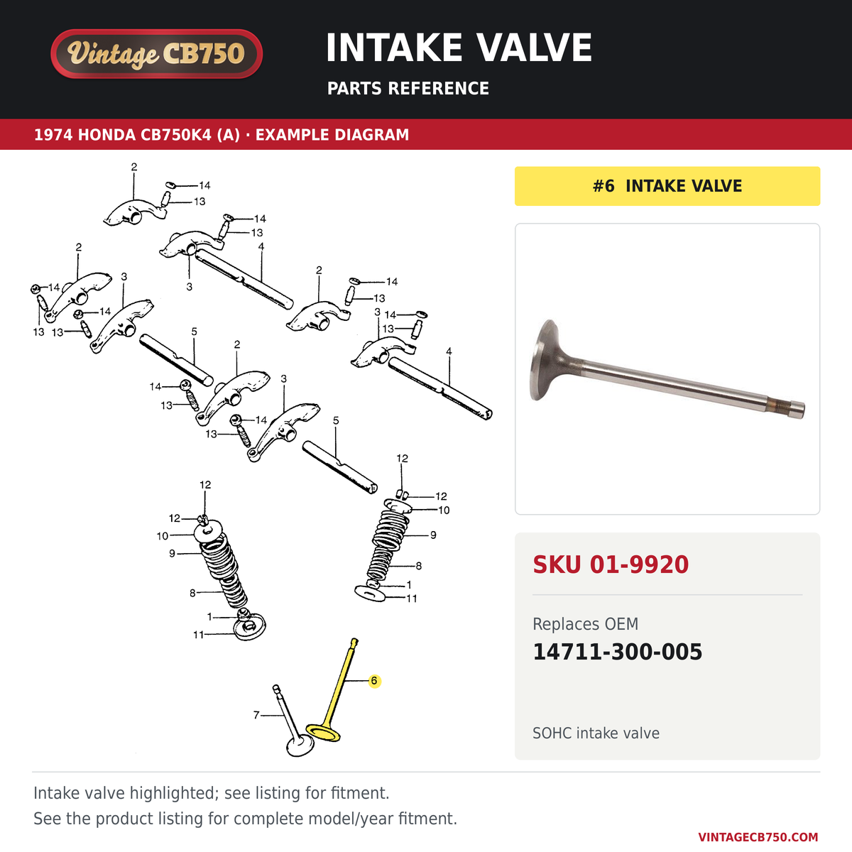Corrected parts fiche reference for SKU 01-9920