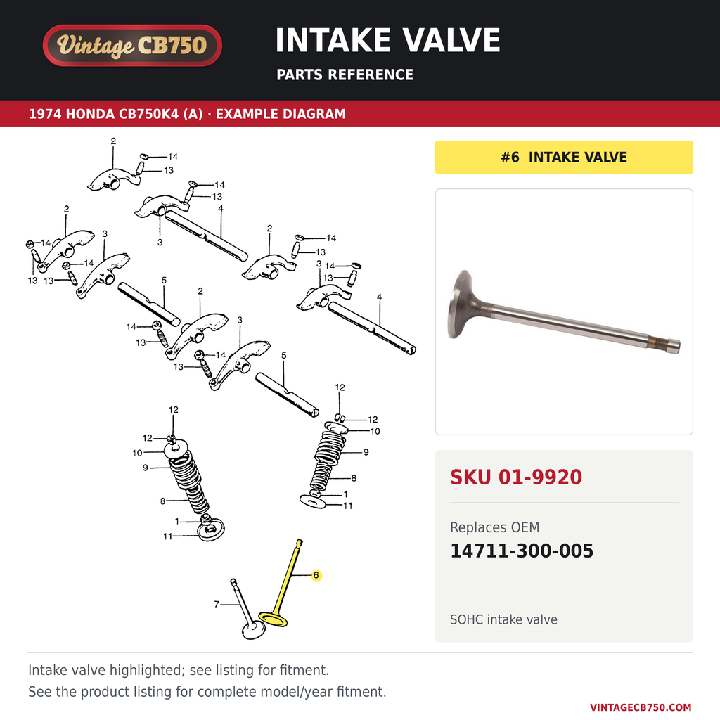 Corrected parts fiche reference for SKU 01-9920
