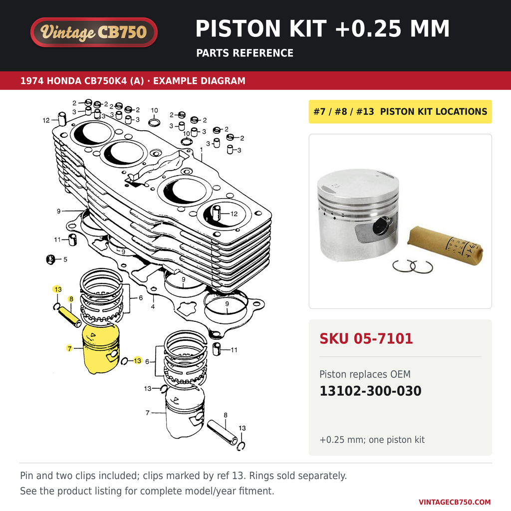 Corrected parts fiche reference for SKU 05-7101