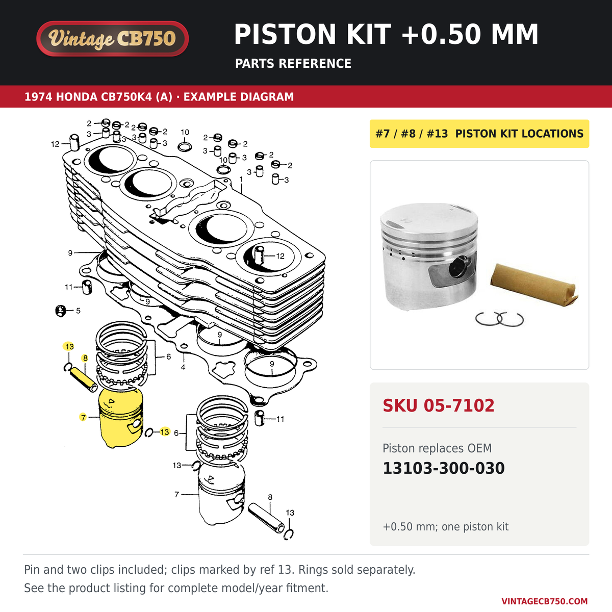 Corrected parts fiche reference for SKU 05-7102
