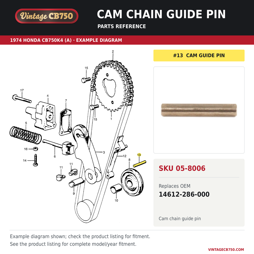 Corrected parts fiche reference for SKU 05-8006
