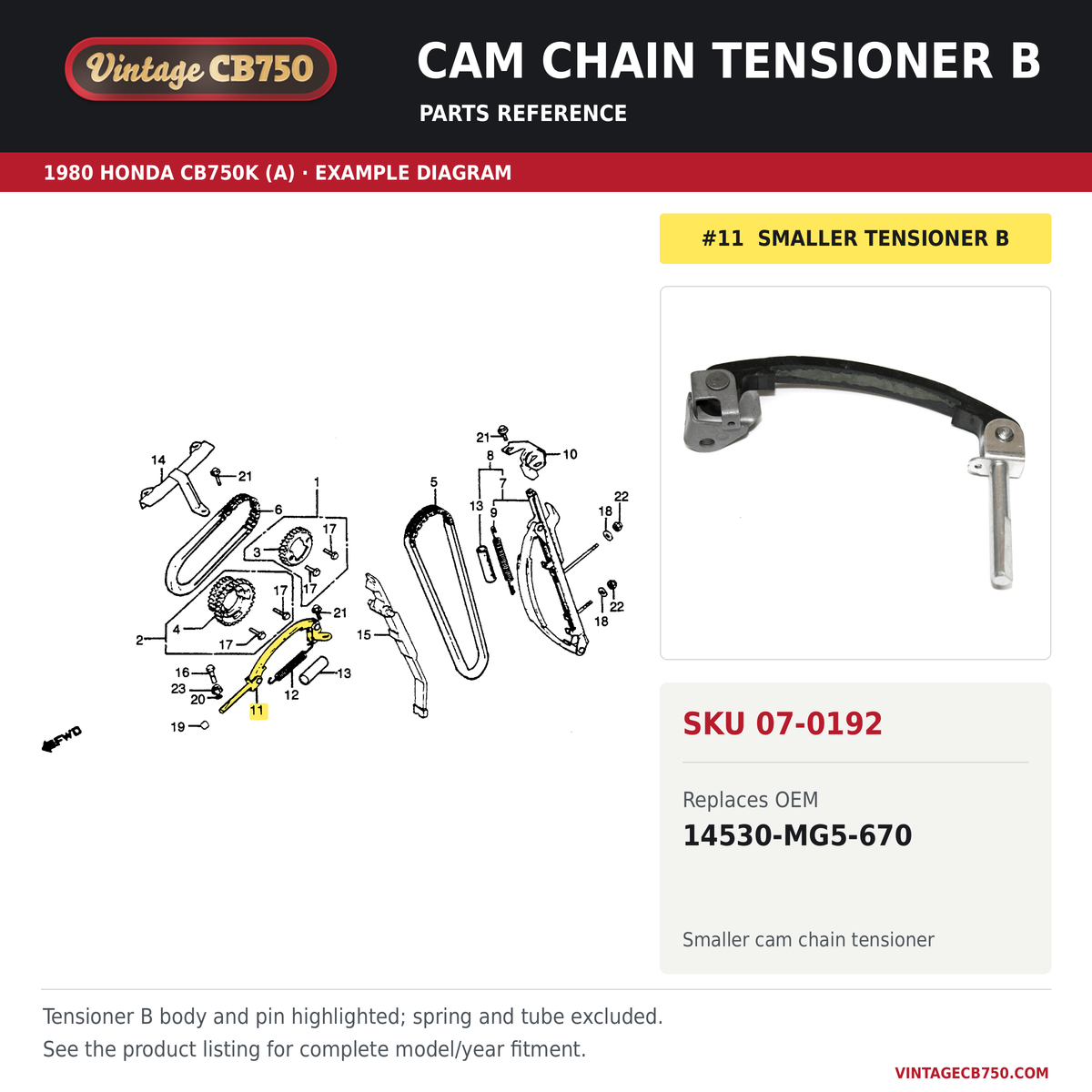 Corrected parts fiche reference for SKU 07-0192