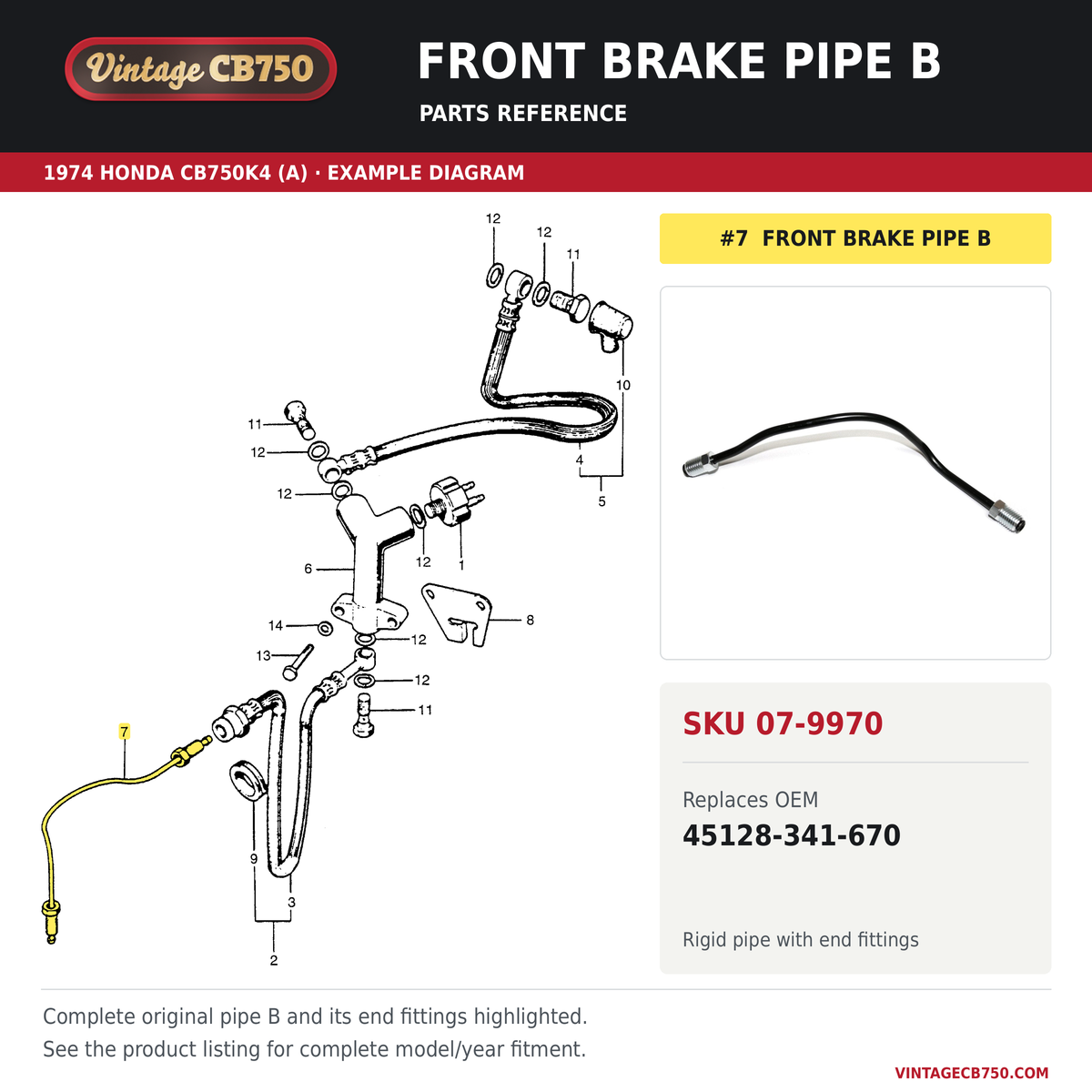 Corrected parts fiche reference for SKU 07-9970