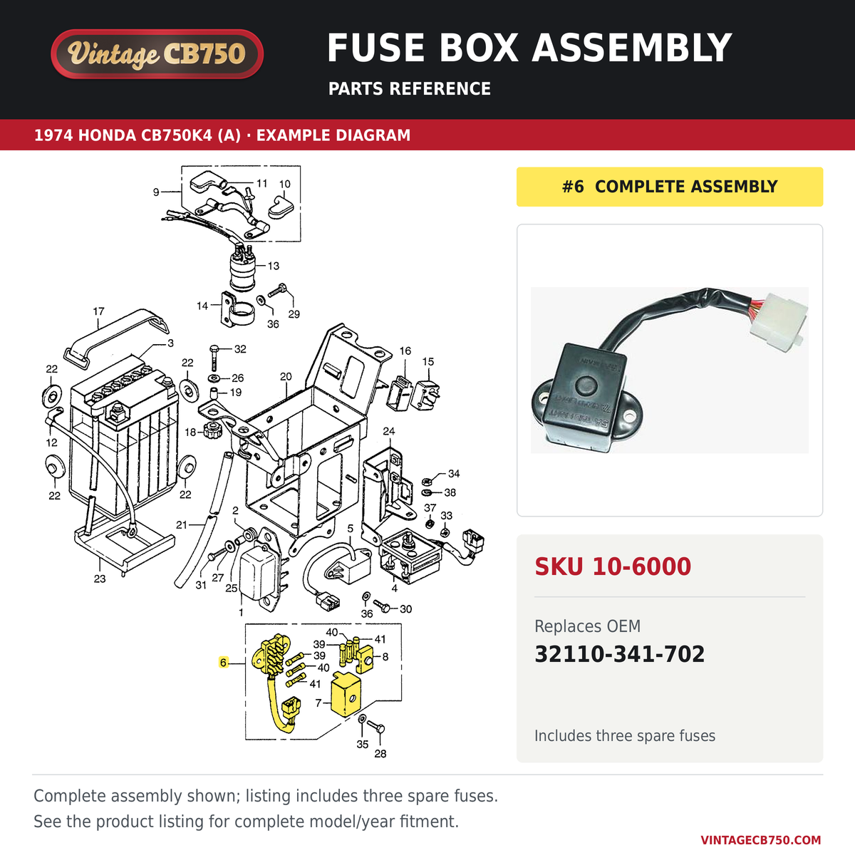 Corrected parts fiche reference for SKU 10-6000