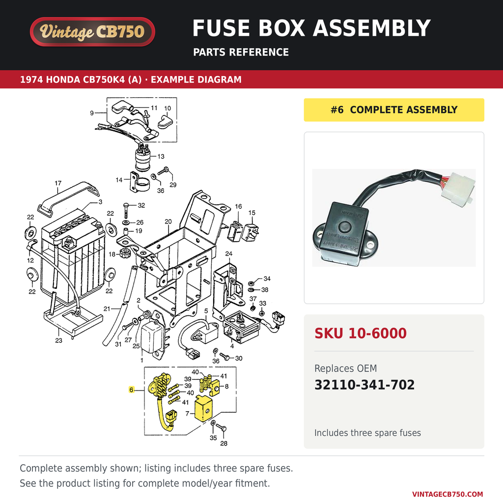 Corrected parts fiche reference for SKU 10-6000