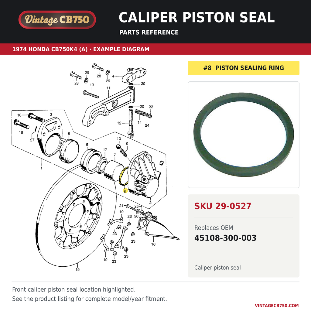 Corrected parts fiche reference for SKU 29-0527