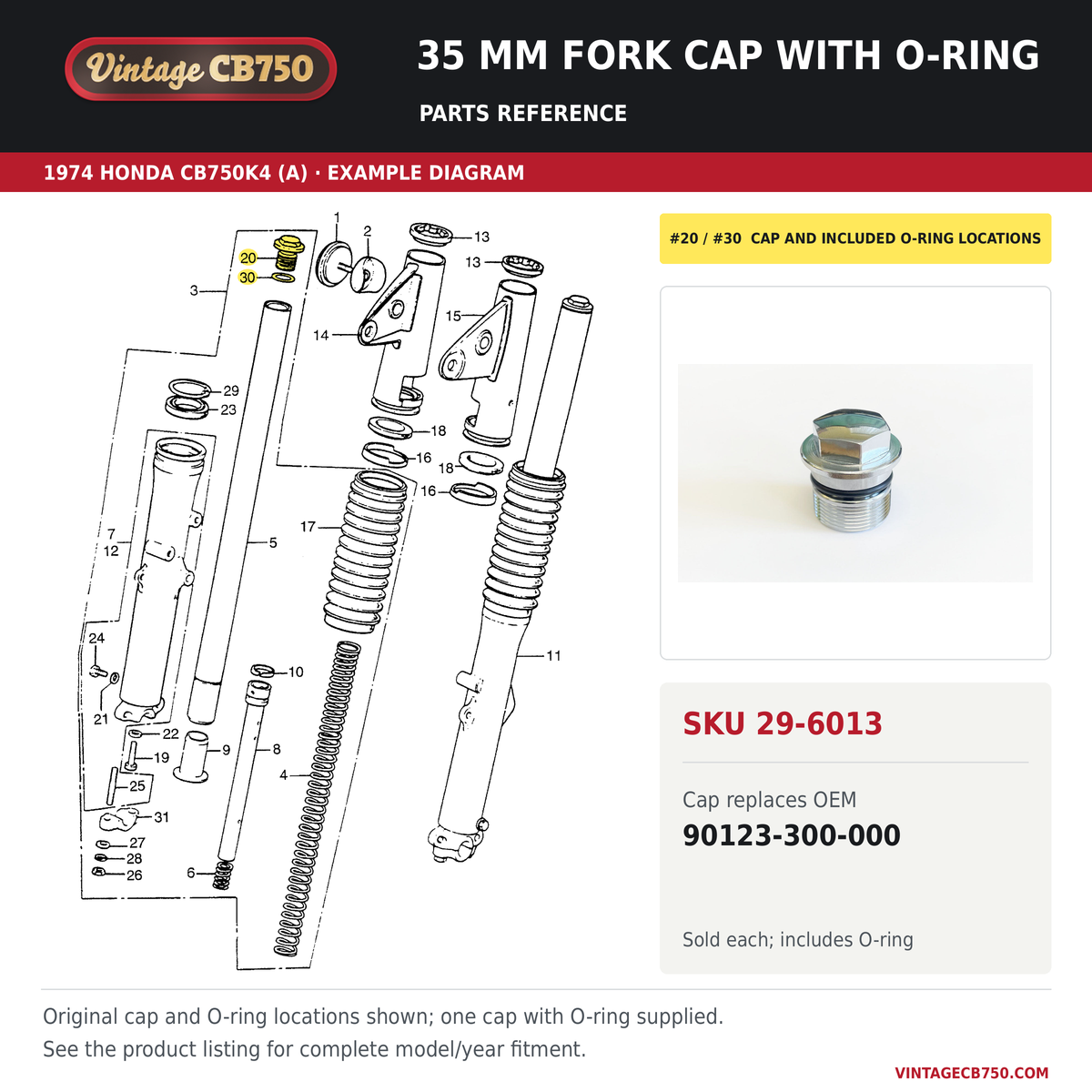 Corrected parts fiche reference for SKU 29-6013