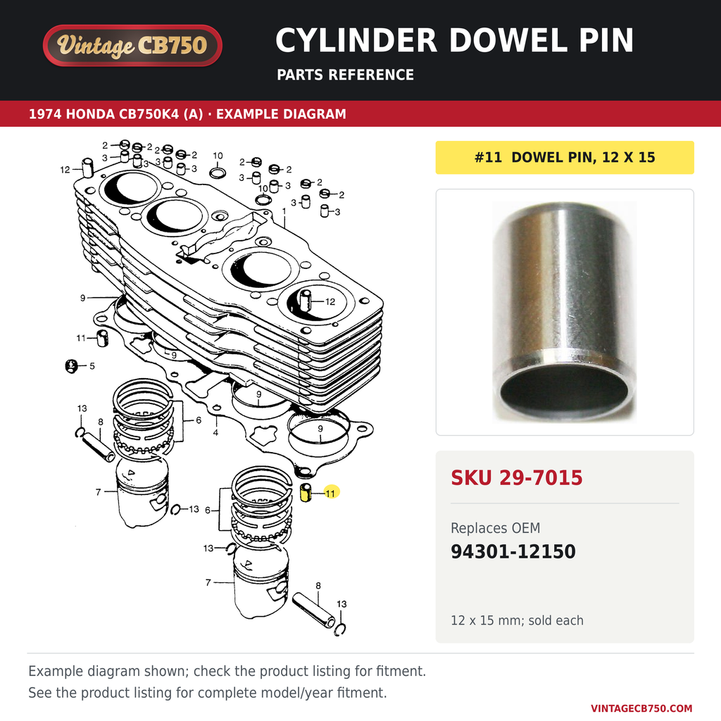 Corrected parts fiche reference for SKU 29-7015