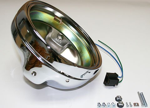 Universal motorcycle headlight assembly shell and rim
