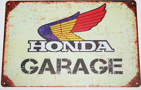 Honda garage tin sign 12 x 8 in.