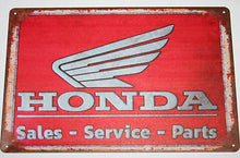 Charger l&#39;image dans la galerie, Honda Logo (Red Background) - Tin Sign - VintageCB750