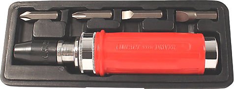 Universal motorcycle impact screwdriver with bit set