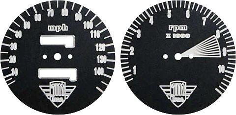 Honda CB750K joker machine CB750K 1975 speedo and tach face plate set mph